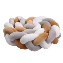 Tresse de lit - Marron Gris Blanc