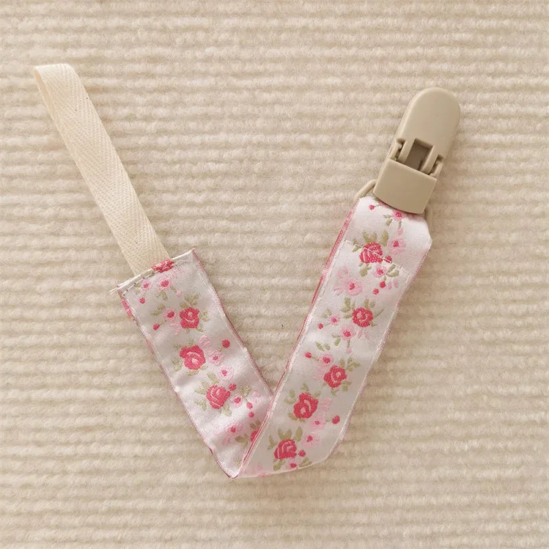Chaîne de sucette en tissu pour bébé, Style ethnique, anneau de dentition Floral, jouets, sangles, porte-mamelon, Clips factices réglables