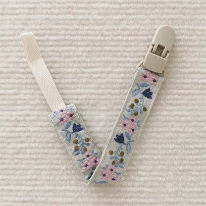 Chaîne de sucette en tissu pour bébé, Style ethnique, anneau de dentition Floral, jouets, sangles, porte-mamelon, Clips factices réglables