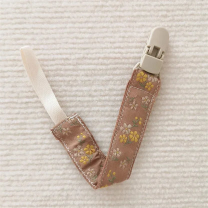 Chaîne de sucette en tissu pour bébé, Style ethnique, anneau de dentition Floral, jouets, sangles, porte-mamelon, Clips factices réglables