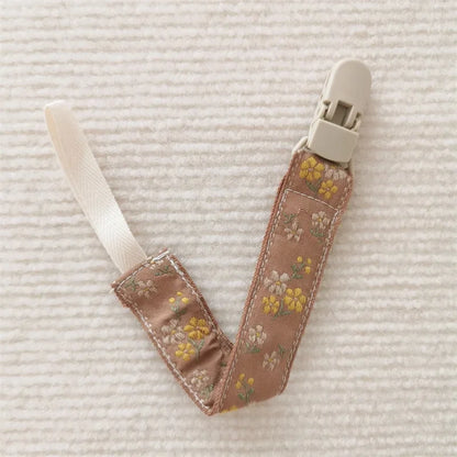Chaîne de sucette en tissu pour bébé, Style ethnique, anneau de dentition Floral, jouets, sangles, porte-mamelon, Clips factices réglables