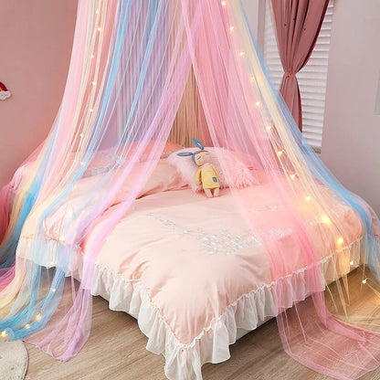 Ciel de lit enfant fille | Moustiquaire - Arc en ciel