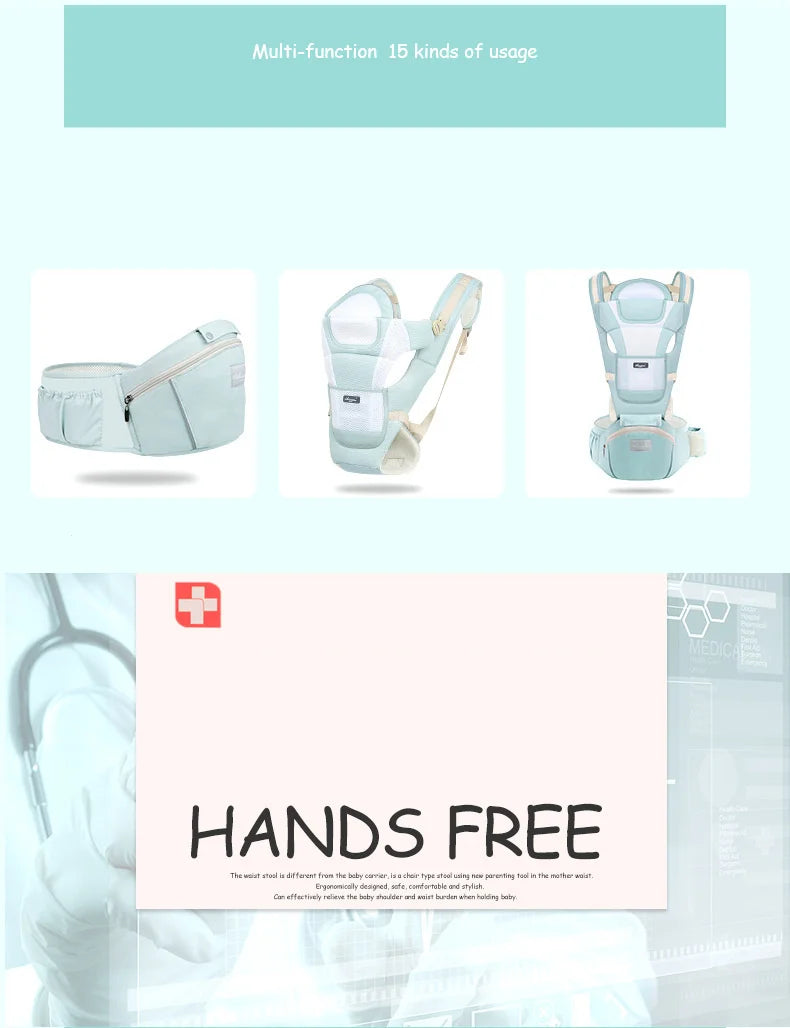 Porte-bébé - Premium & Tabouret de taille multifonctionnel