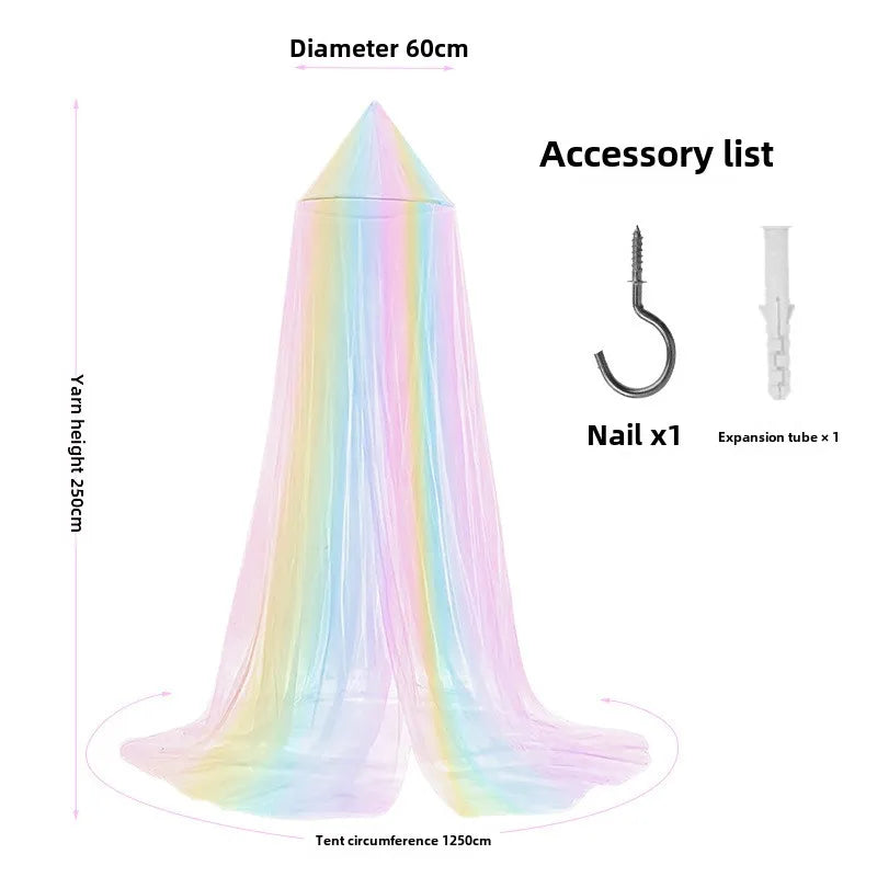 Ciel de lit enfant fille | Moustiquaire - Arc en ciel