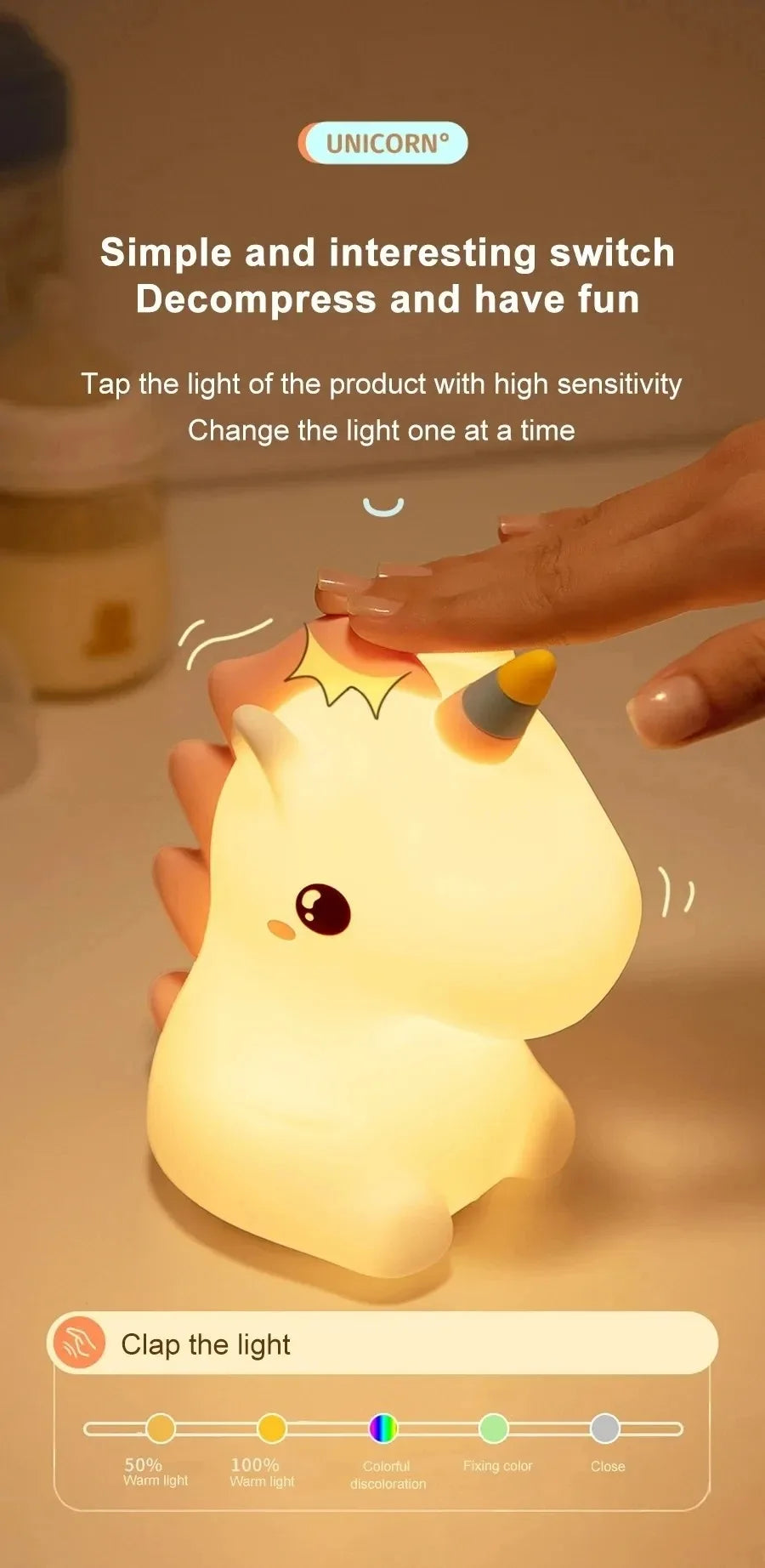 Veilleuse Bébé - Licorne  LED