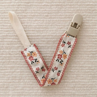 Chaîne de sucette en tissu pour bébé, Style ethnique, anneau de dentition Floral, jouets, sangles, porte-mamelon, Clips factices réglables