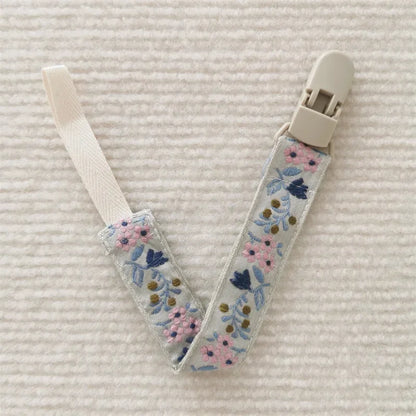 Chaîne de sucette en tissu pour bébé, Style ethnique, anneau de dentition Floral, jouets, sangles, porte-mamelon, Clips factices réglables